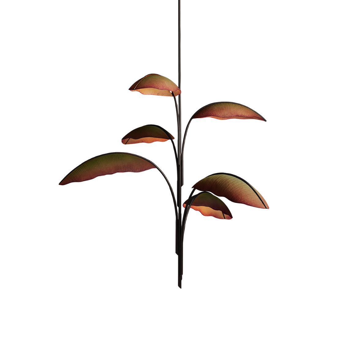 Rauduvyu Kronleuchter modern minimalistisch Leaf Schwarz Metall