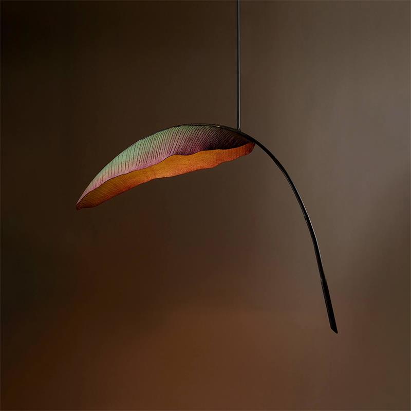 Rauduvyu Kronleuchter modern minimalistisch Leaf Schwarz Metall