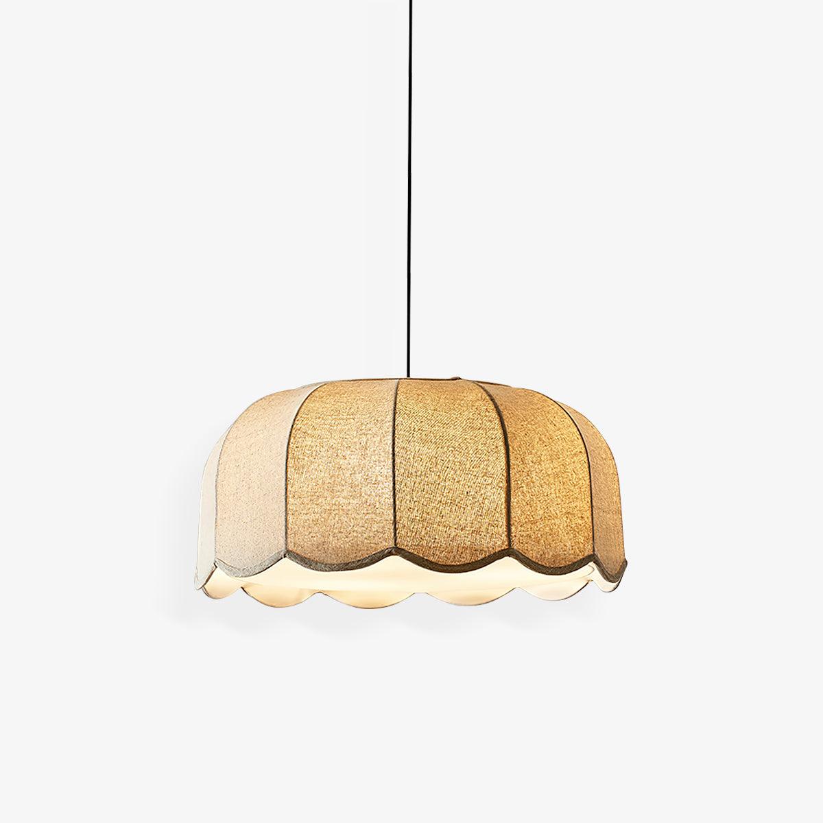 Linoaya Pendelleuchte aus Stoff im rustikalen Stil in Beige