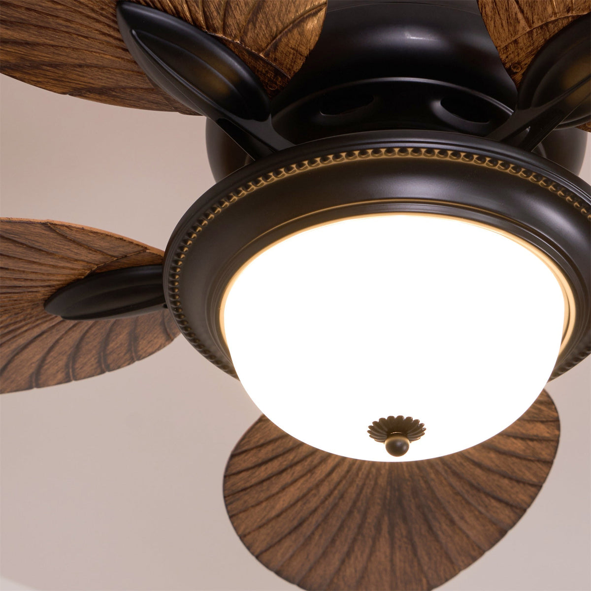 Virel Tropisches Holz Deckenventilator mit Beleuchtung