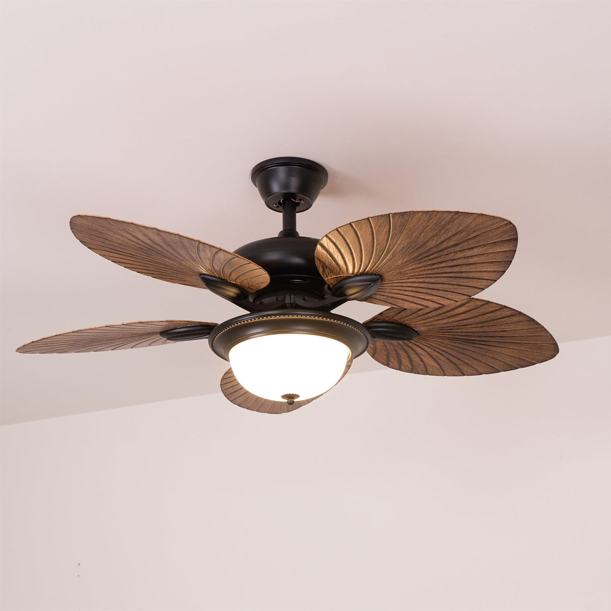 Virel Tropisches Holz Deckenventilator mit Beleuchtung