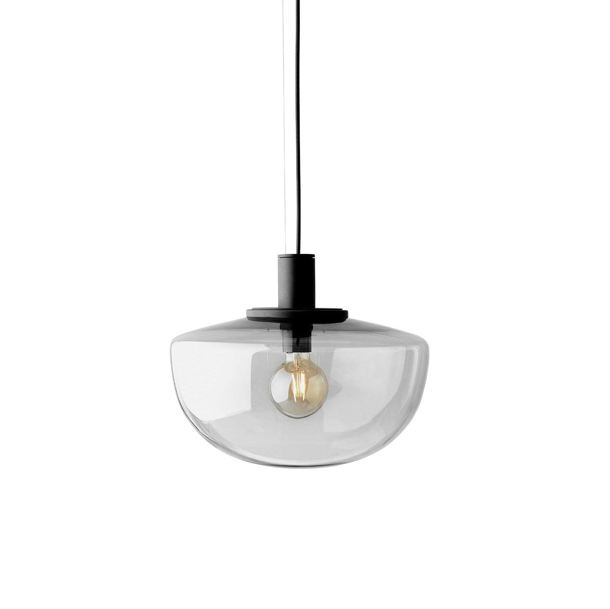 Pendelleuchte aus Glas Kuppel Metallmontage Minimalistisch Entspannend