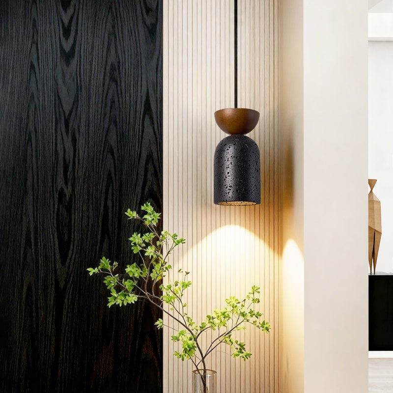 Iris Focused Schwarz Travertine Pendelleuchte