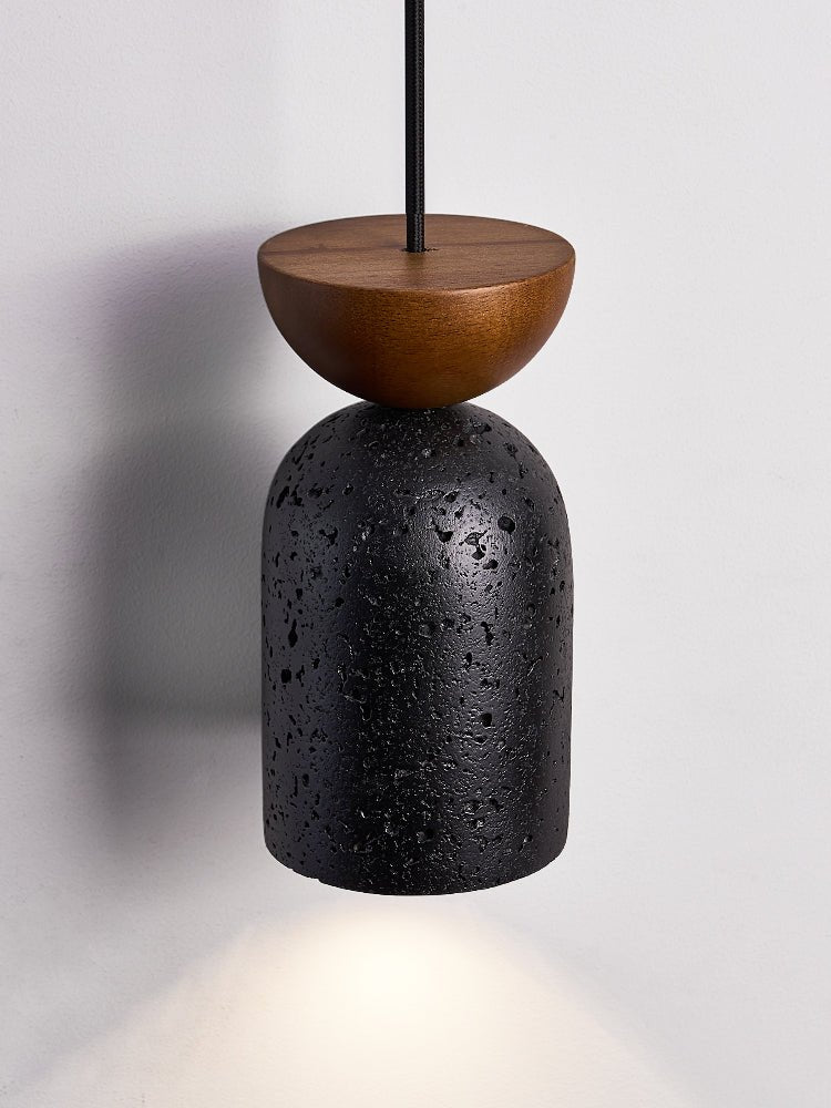 Iris Focused Schwarz Travertine Pendelleuchte