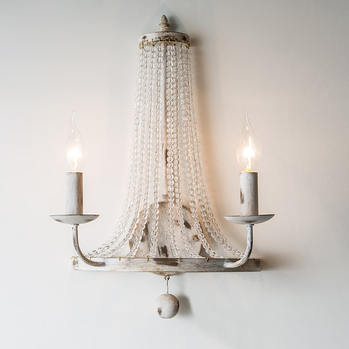 Arvela Vintage Industrial Kristall-Wandleuchte