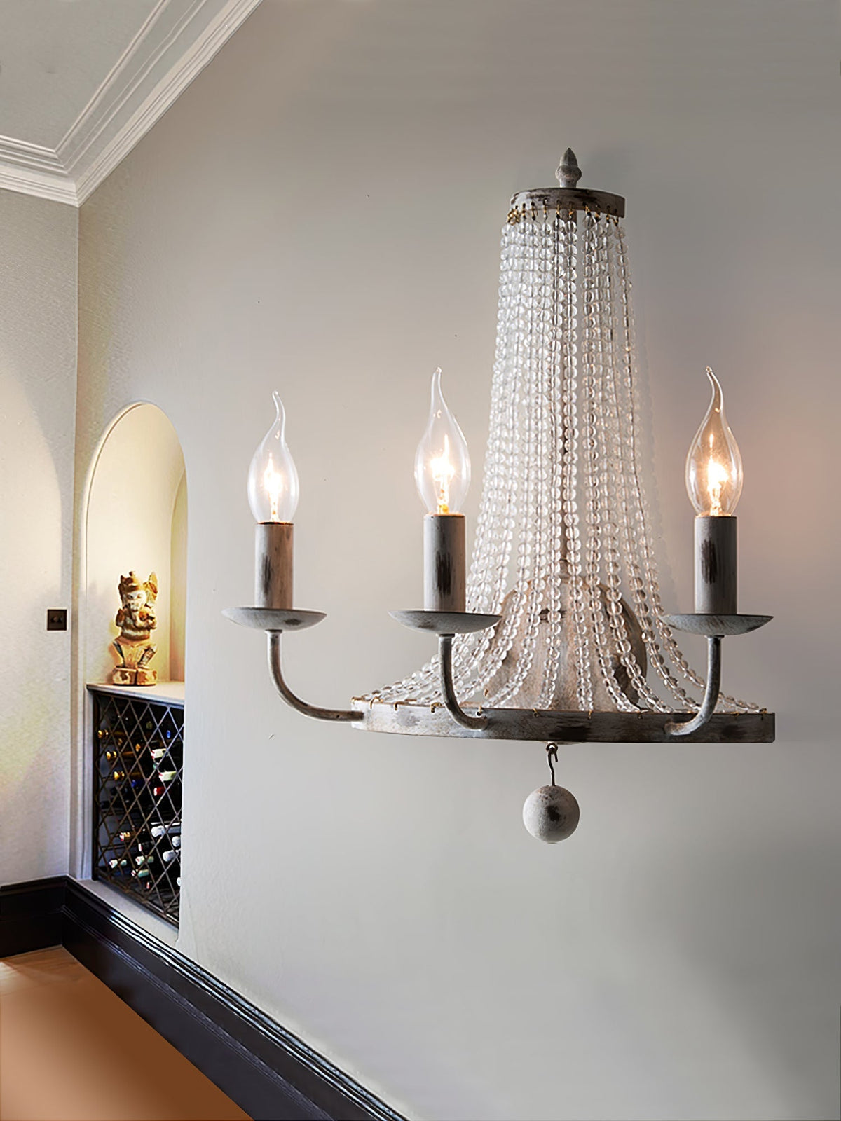 Arvela Vintage Industrial Kristall-Wandleuchte