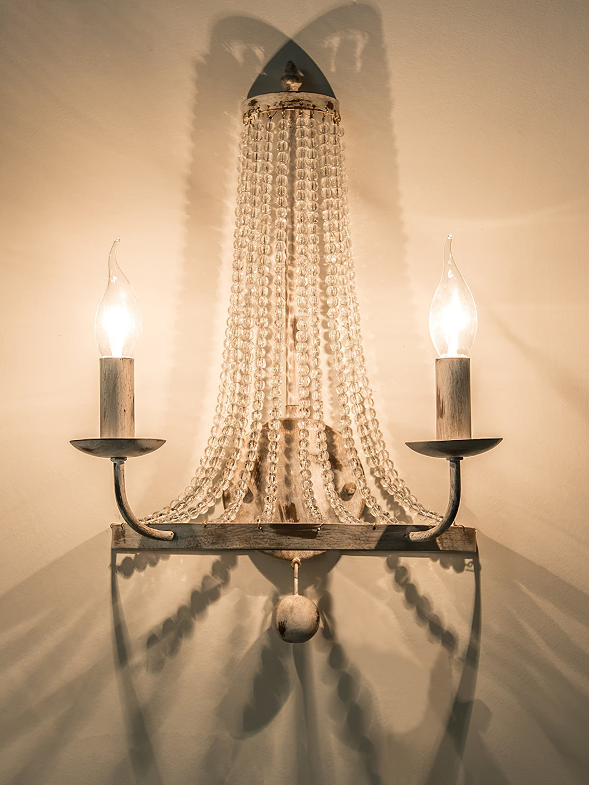 Arvela Vintage Industrial Kristall-Wandleuchte