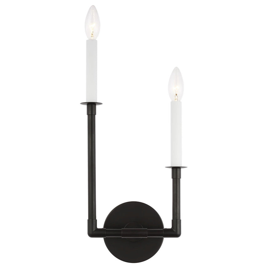 Alvuvyh zeitgenössische minimalistische schwarze Metall-Wandleuchte