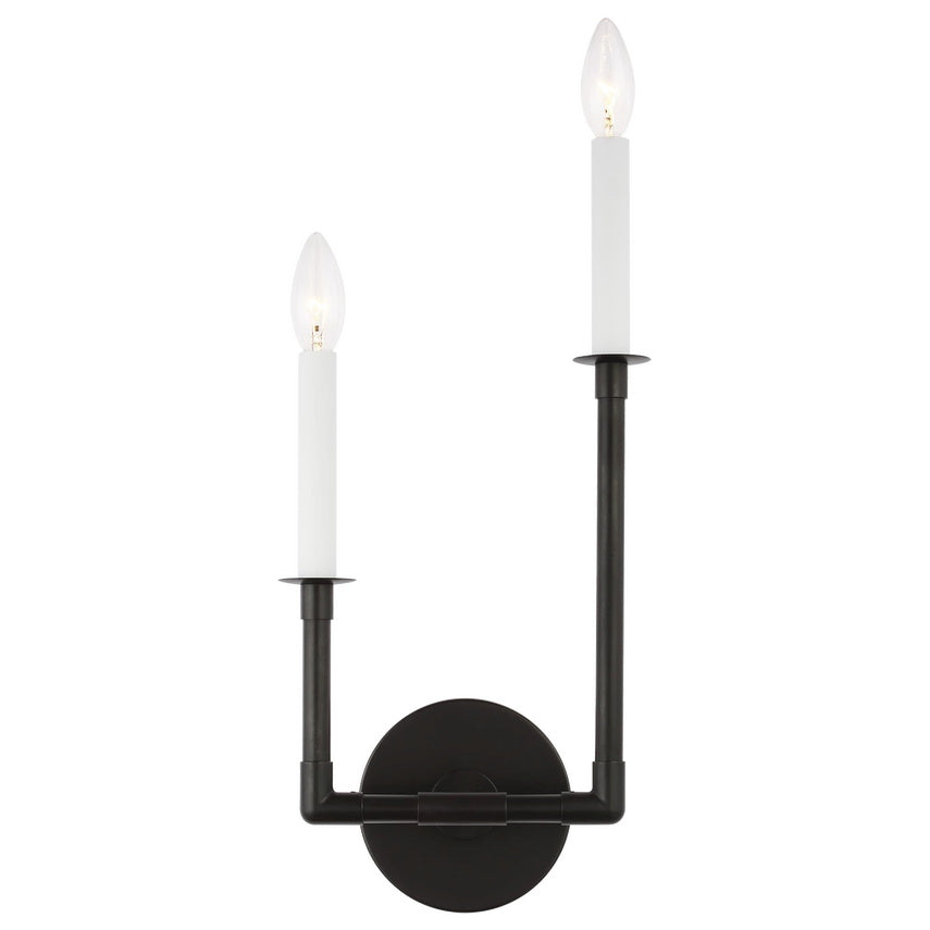 Alvuvyh zeitgenössische minimalistische schwarze Metall-Wandleuchte