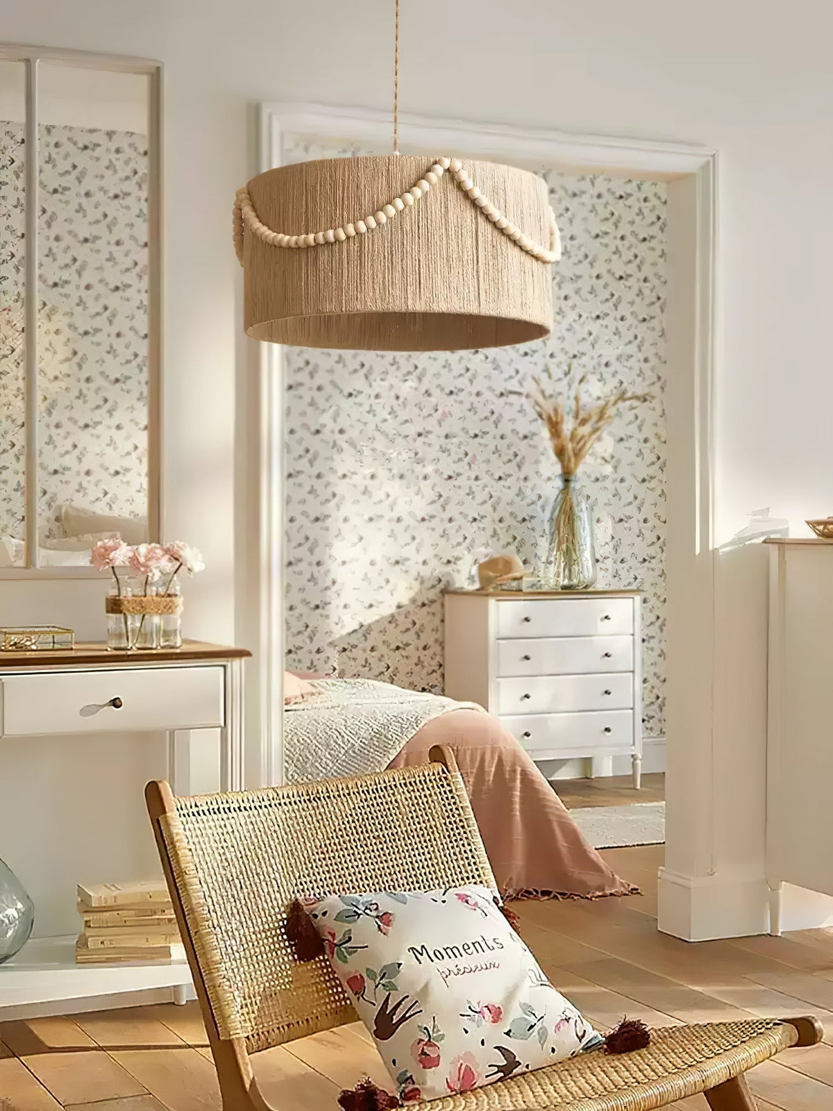 Ershaa Elegance Natürliche Perlen Boho Pendelleuchte