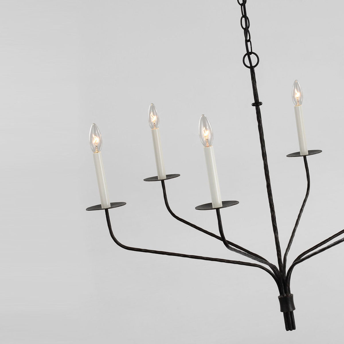 Caeluvyh Vintage Industrial Schwarzes Metall Kronleuchter