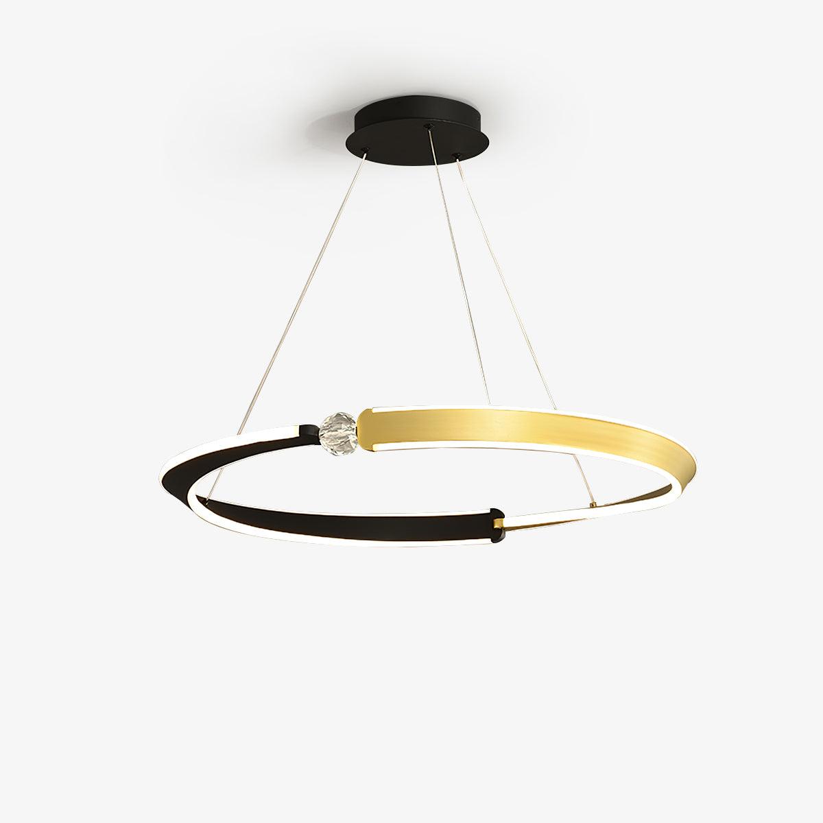 Elyerora Kronleuchter Kronleuchte Kristall Schwarz Gold Essbereich LED