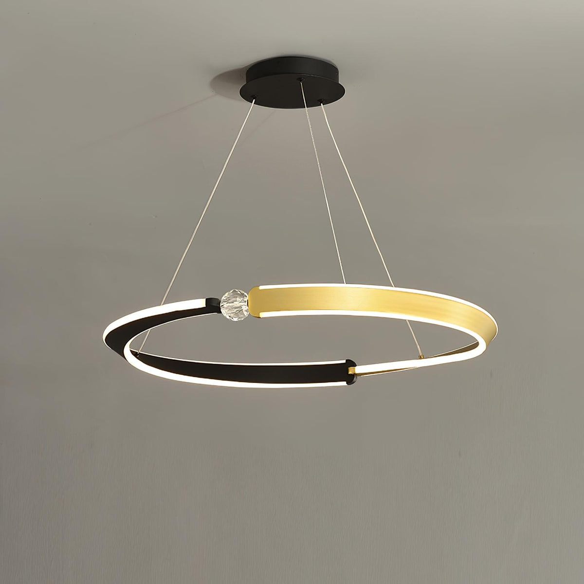 Elyerora Kronleuchter Kronleuchte Kristall Schwarz Gold Essbereich LED