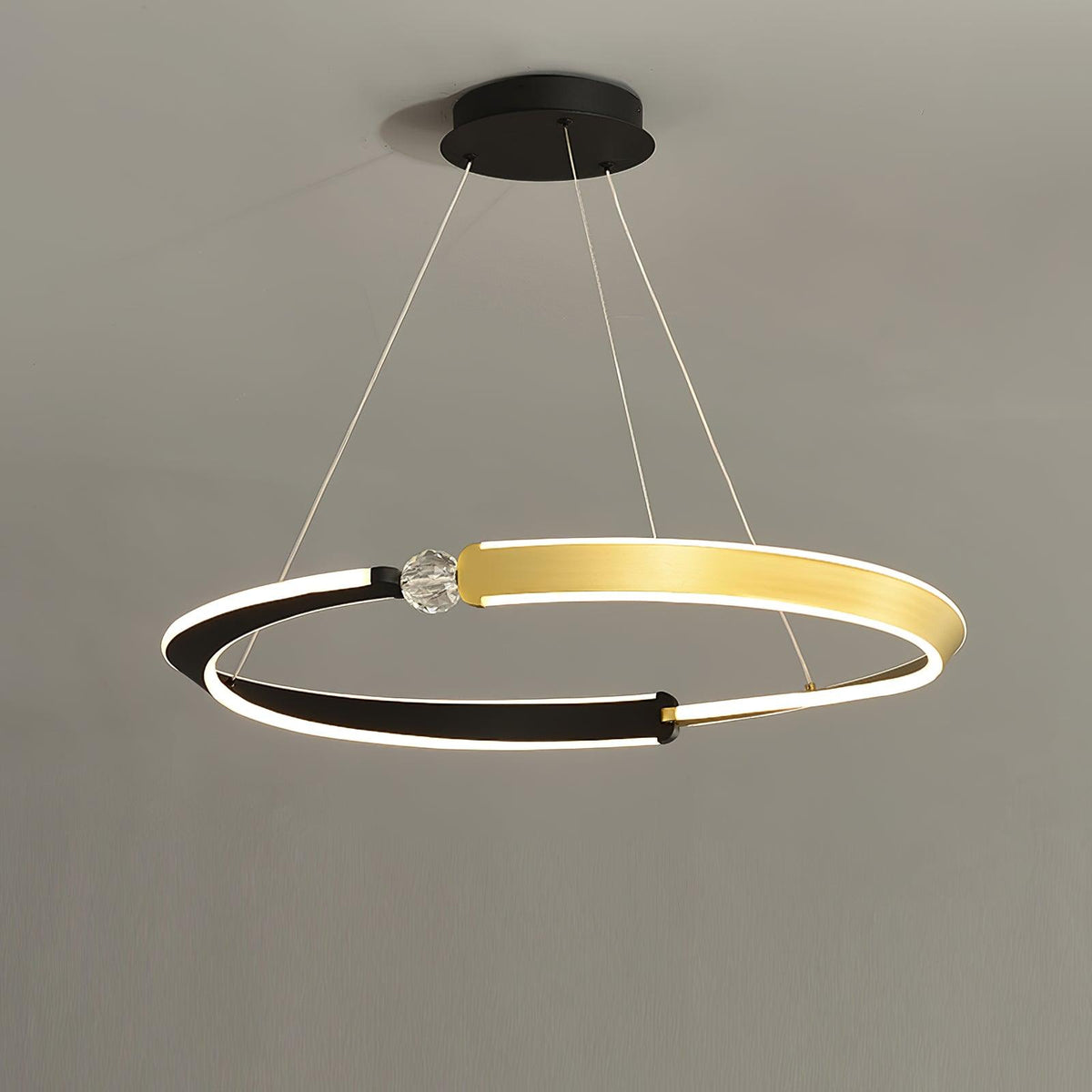 Elyerora Kronleuchter Kronleuchte Kristall Schwarz Gold Essbereich LED
