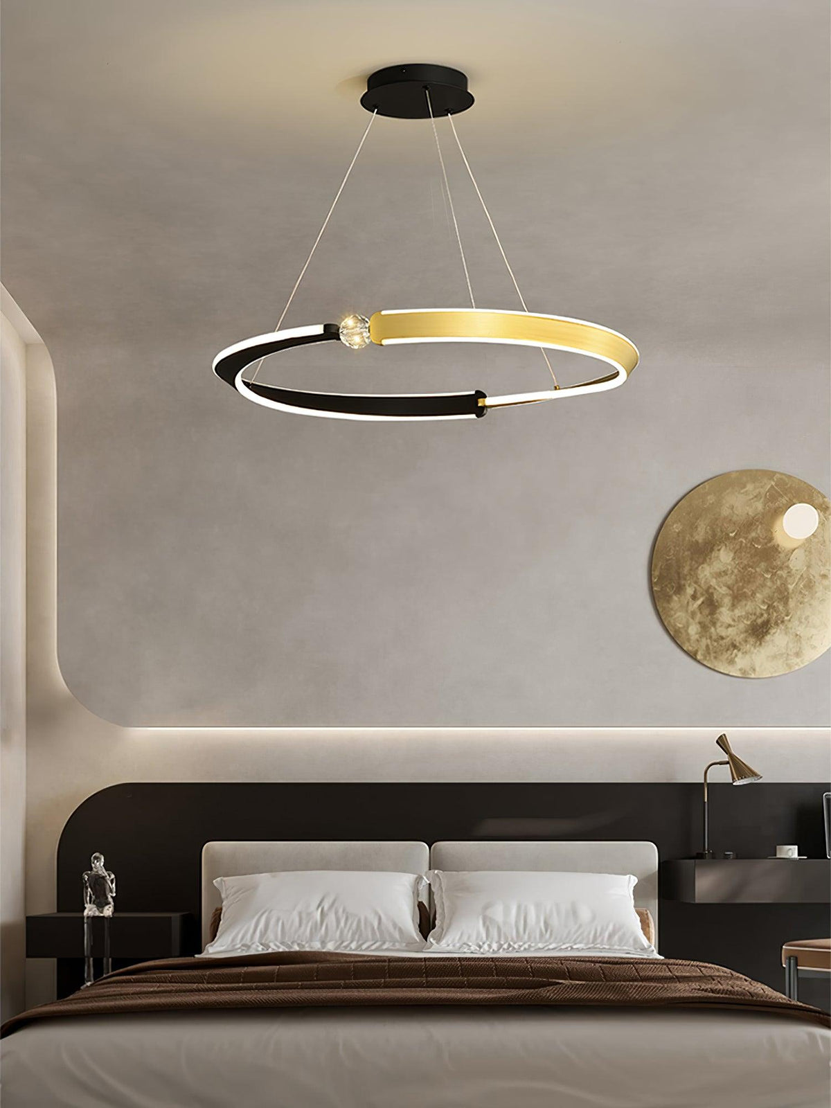 Elyerora Kronleuchter Kronleuchte Kristall Schwarz Gold Essbereich LED