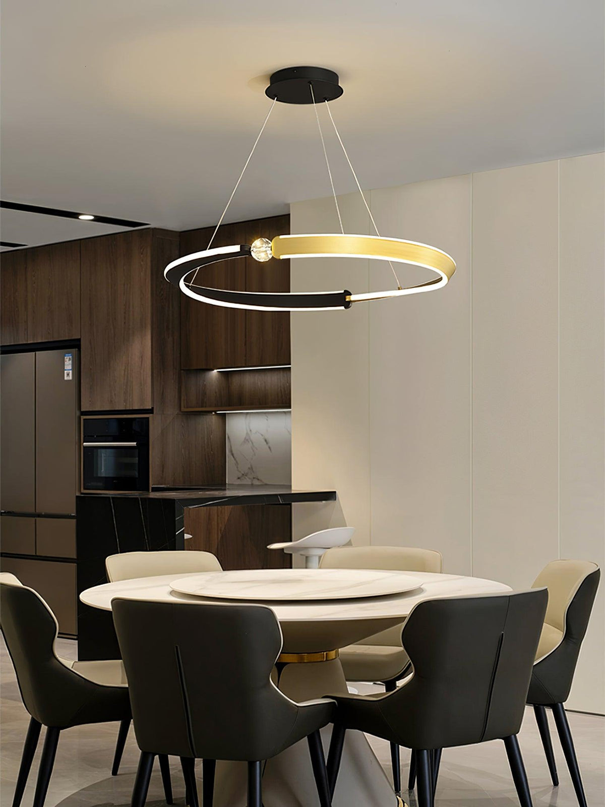 Elyerora Kronleuchter Kronleuchte Kristall Schwarz Gold Essbereich LED