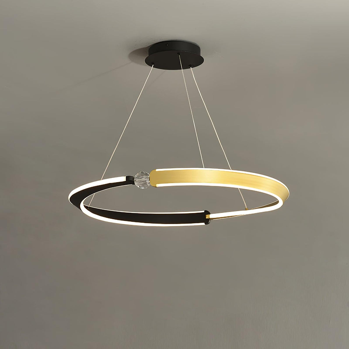 Elyerora Kronleuchter Kronleuchte Kristall Schwarz Gold Essbereich LED