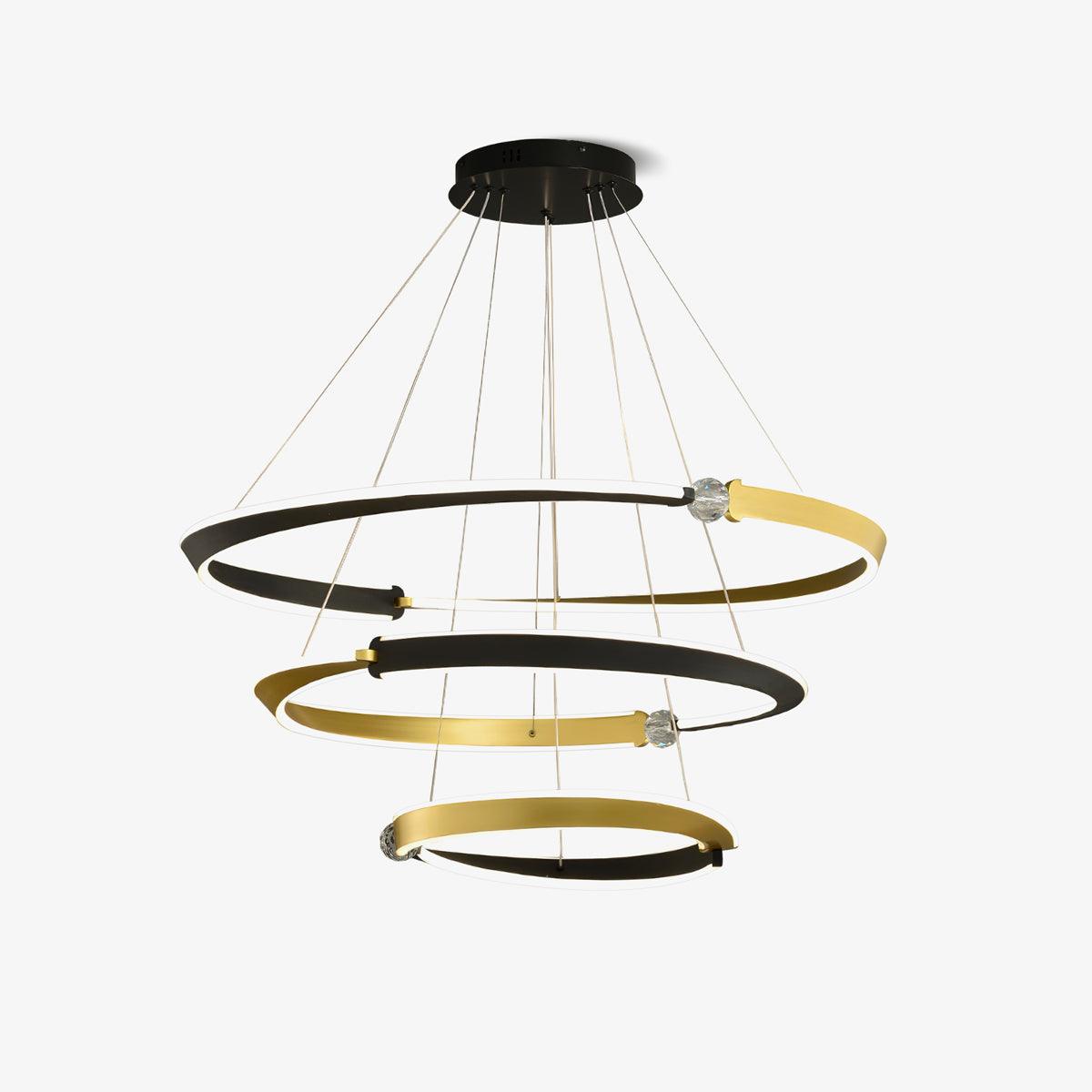 Elyerora Kronleuchter Kronleuchte Kristall Schwarz Gold Essbereich LED