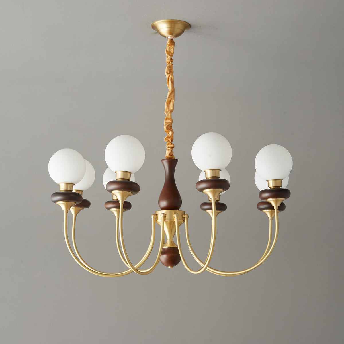 Cotheor Vintage Kronleuchter aus Holz und Glas im traditionellen Stil
