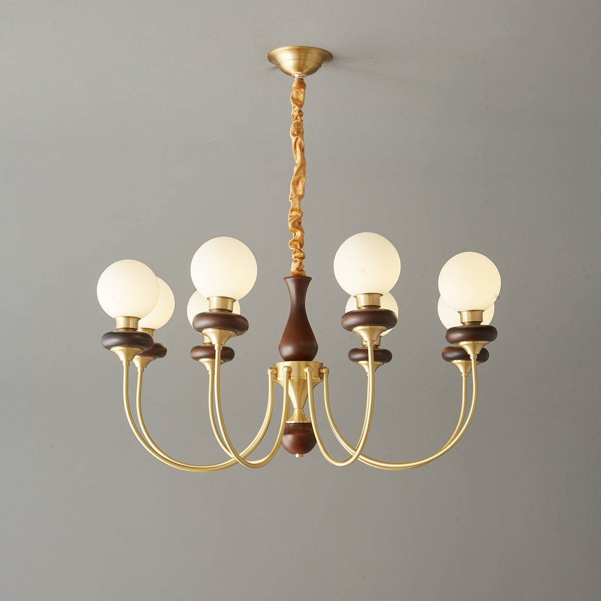 Cotheor Vintage Kronleuchter aus Holz und Glas im traditionellen Stil