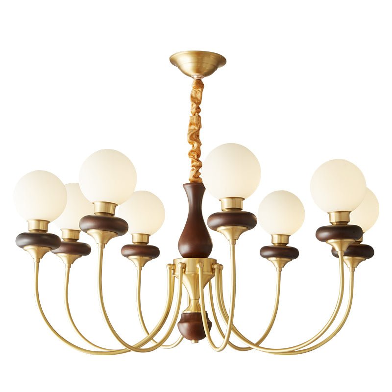 Cotheor Vintage Kronleuchter aus Holz und Glas im traditionellen Stil