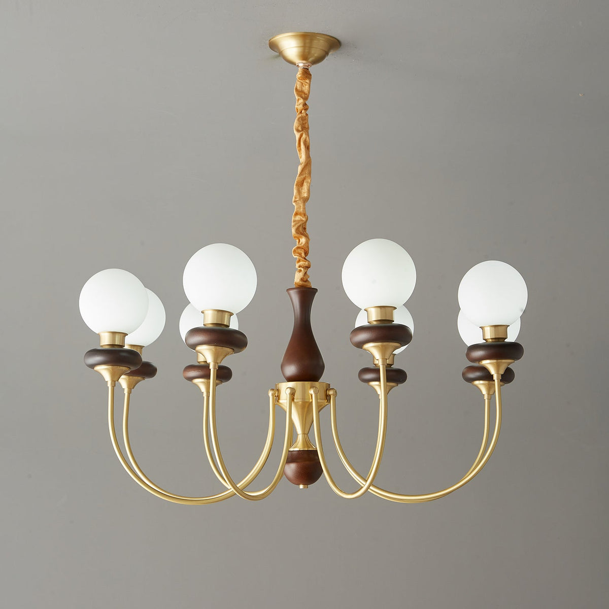 Cotheor Vintage Kronleuchter aus Holz und Glas im traditionellen Stil