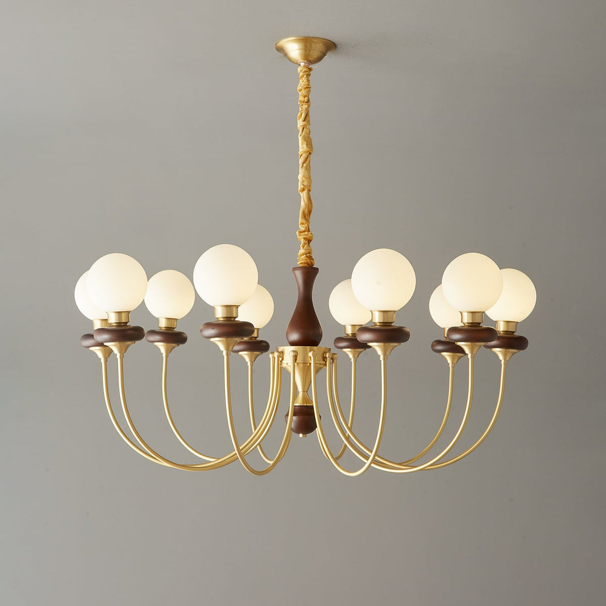 Cotheor Vintage Kronleuchter aus Holz und Glas im traditionellen Stil
