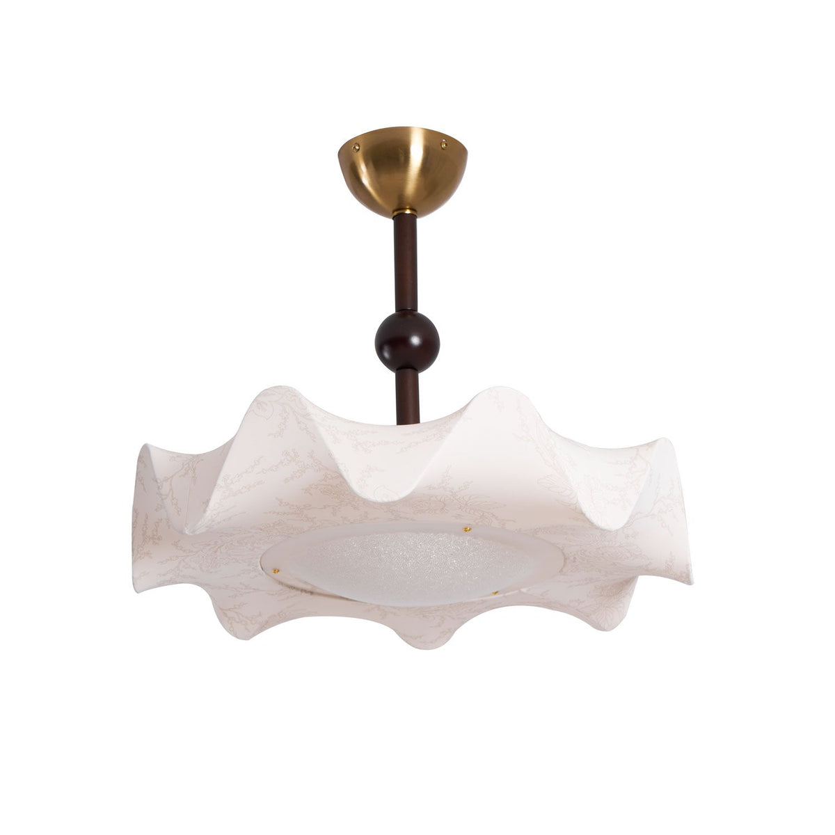 Avlorus traditionelle Premium-Eleganz Deckenleuchte aus Holz und Stoff