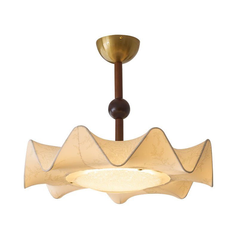 Avlorus traditionelle Premium-Eleganz Deckenleuchte aus Holz und Stoff