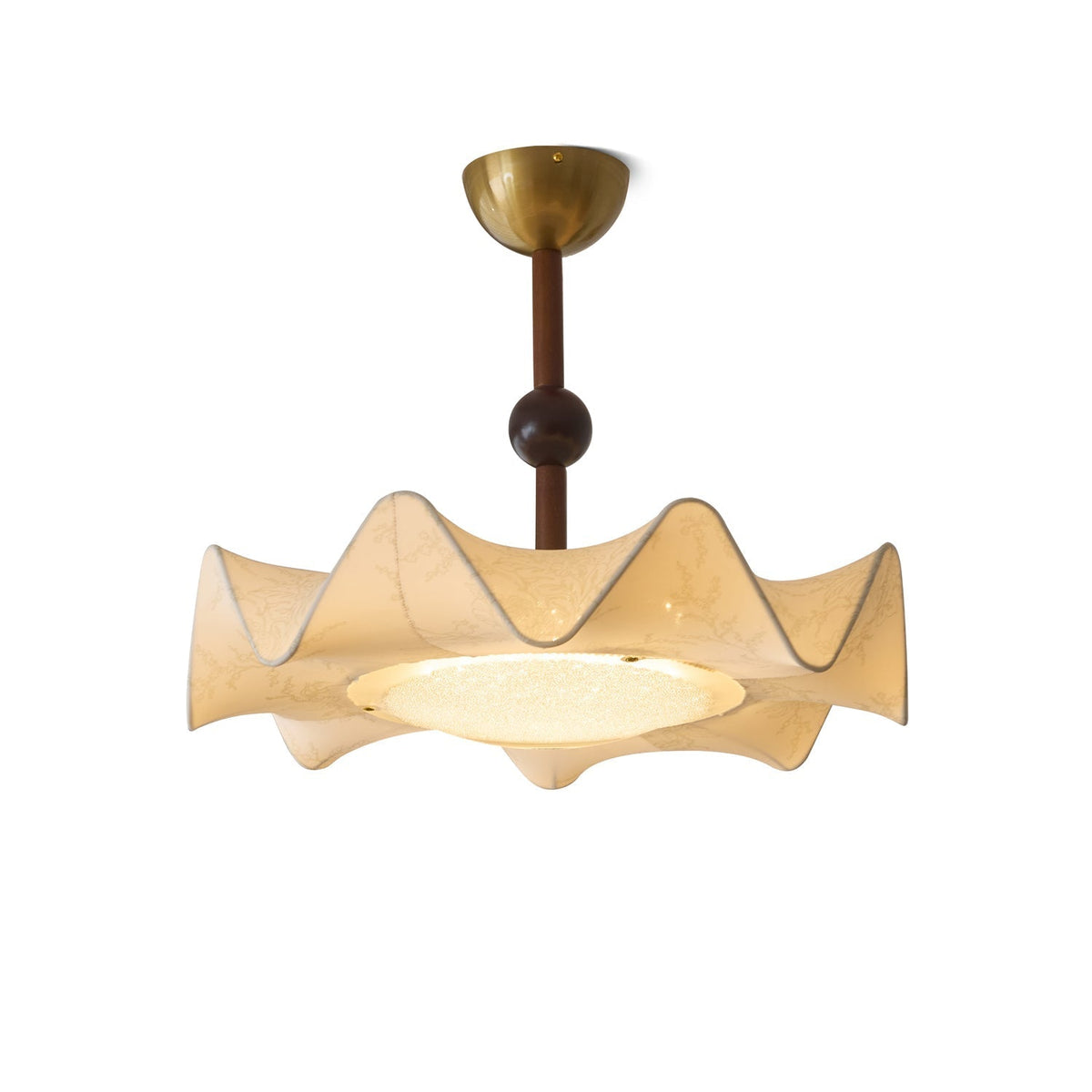 Avlorus traditionelle Premium-Eleganz Deckenleuchte aus Holz und Stoff