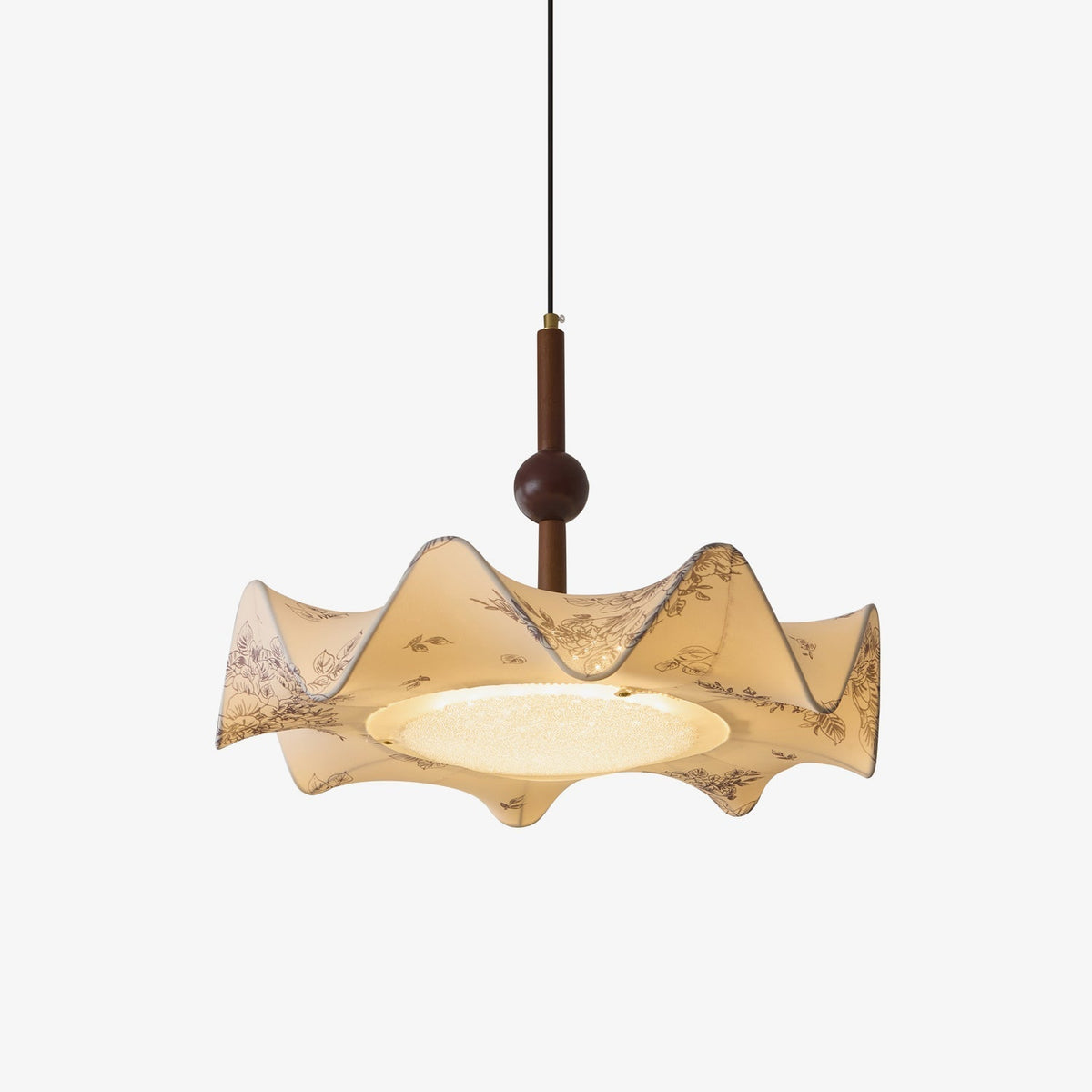 Zoshaos Traditionelle Eleganz Vintage-Stoff-Holz-Pendelleuchte