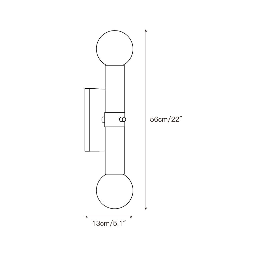 Dvaluvyh zeitgenössische minimalistische Travertin-Metal-Glas-Wandleuchte aus Metall