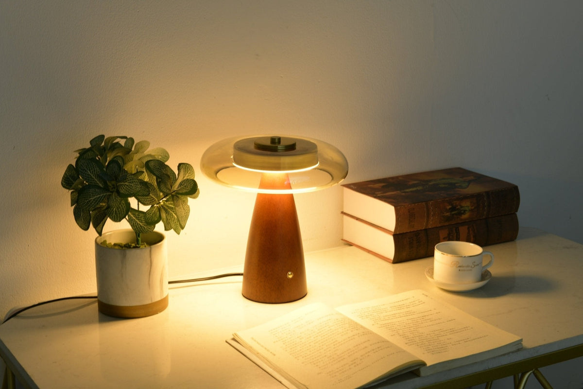 Mushroom Retro-Glas-Tischlampe