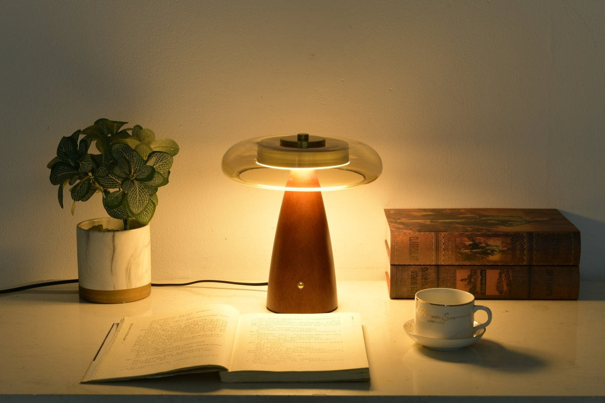 Mushroom Retro-Glas-Tischlampe