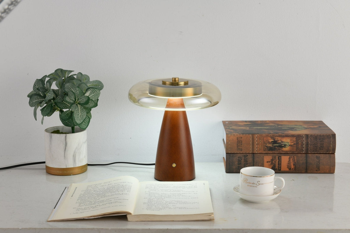 Mushroom Retro-Glas-Tischlampe