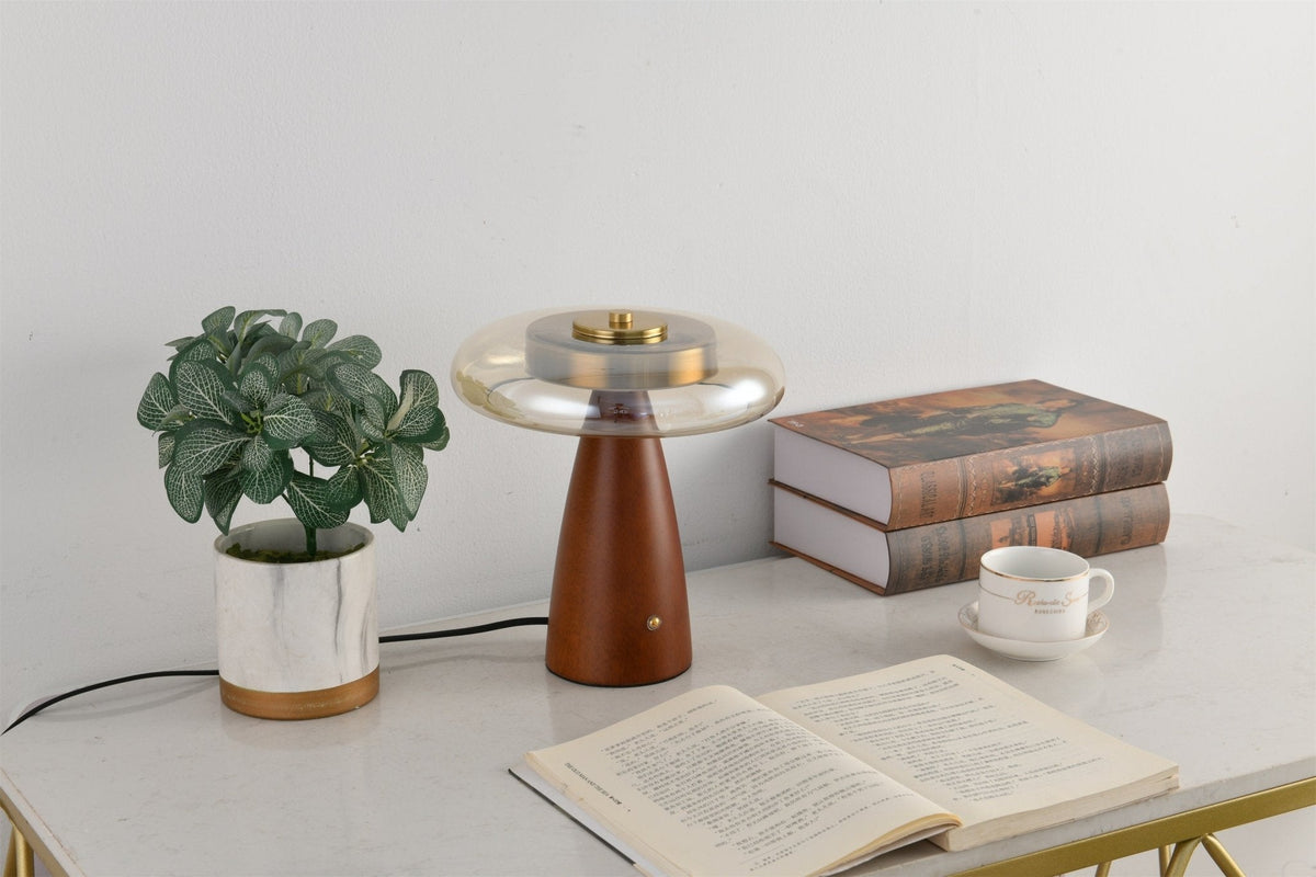 Mushroom Retro-Glas-Tischlampe