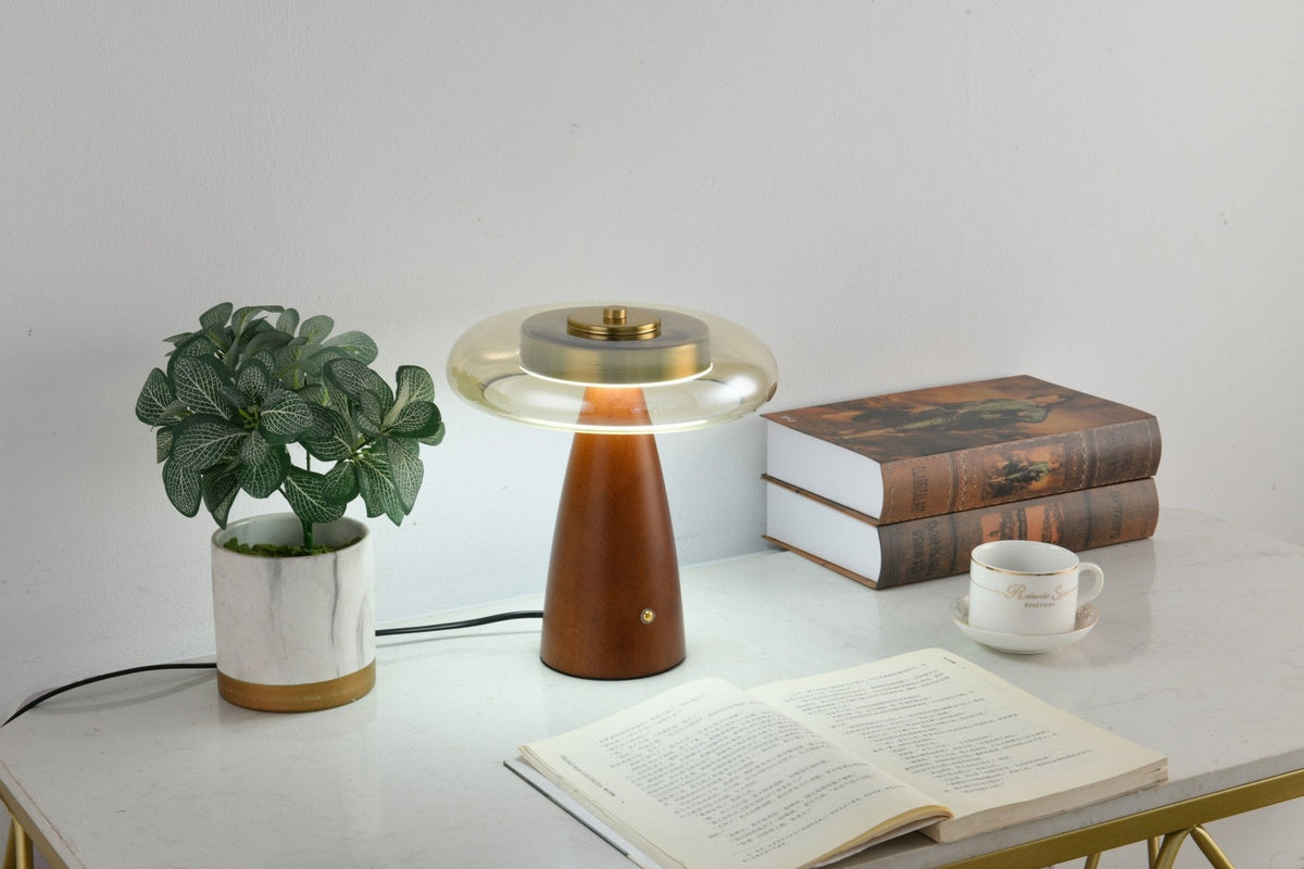 Mushroom Retro-Glas-Tischlampe