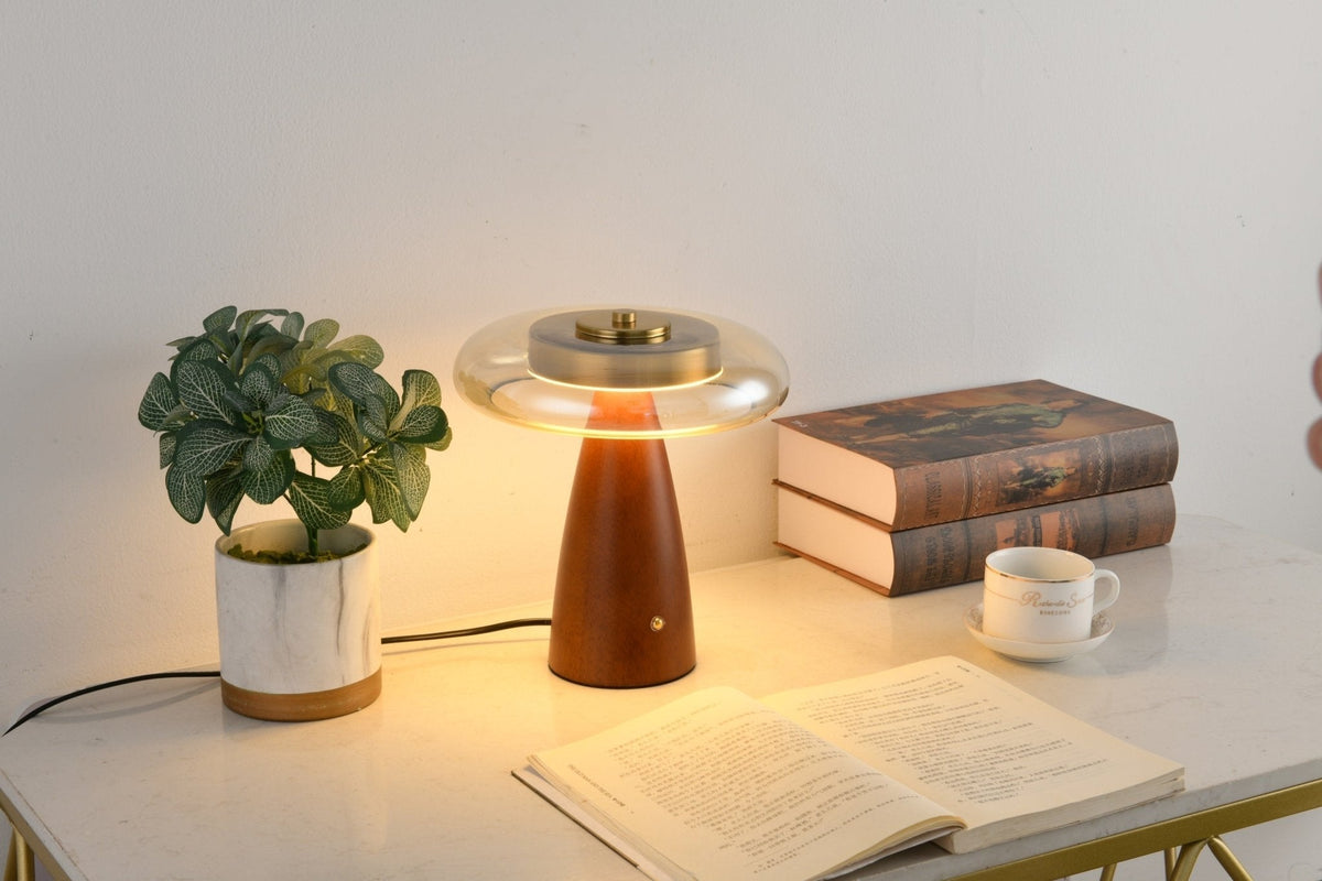 Mushroom Retro-Glas-Tischlampe
