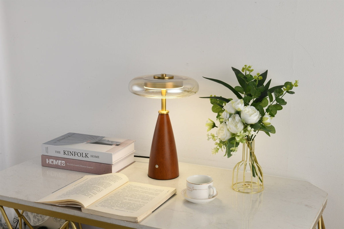 Mushroom Retro-Glas-Tischlampe