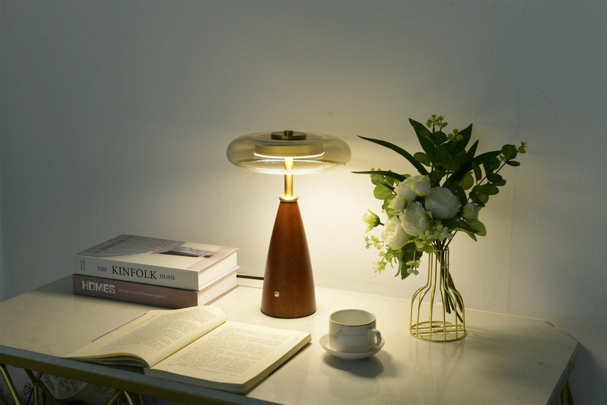 Mushroom Retro-Glas-Tischlampe
