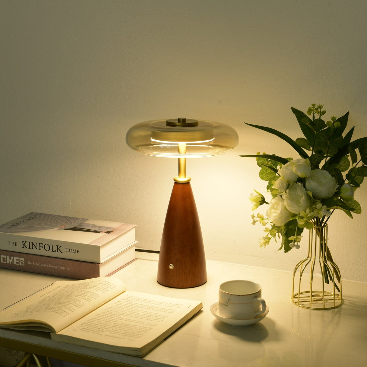 Mushroom Retro-Glas-Tischlampe