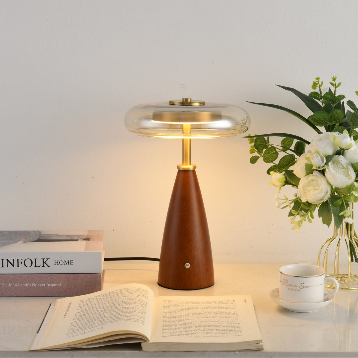 Mushroom Retro-Glas-Tischlampe