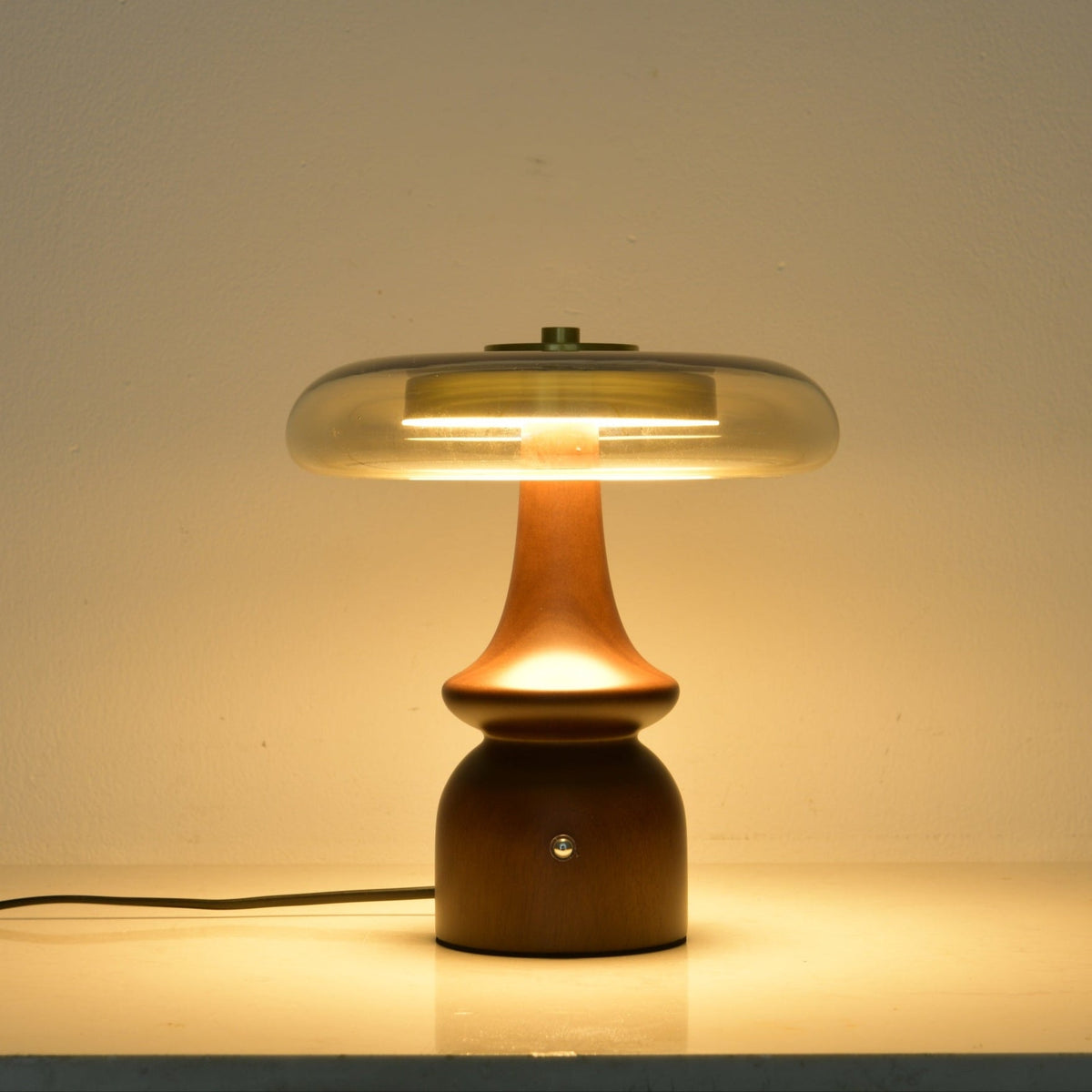 Mushroom Retro-Glas-Tischlampe