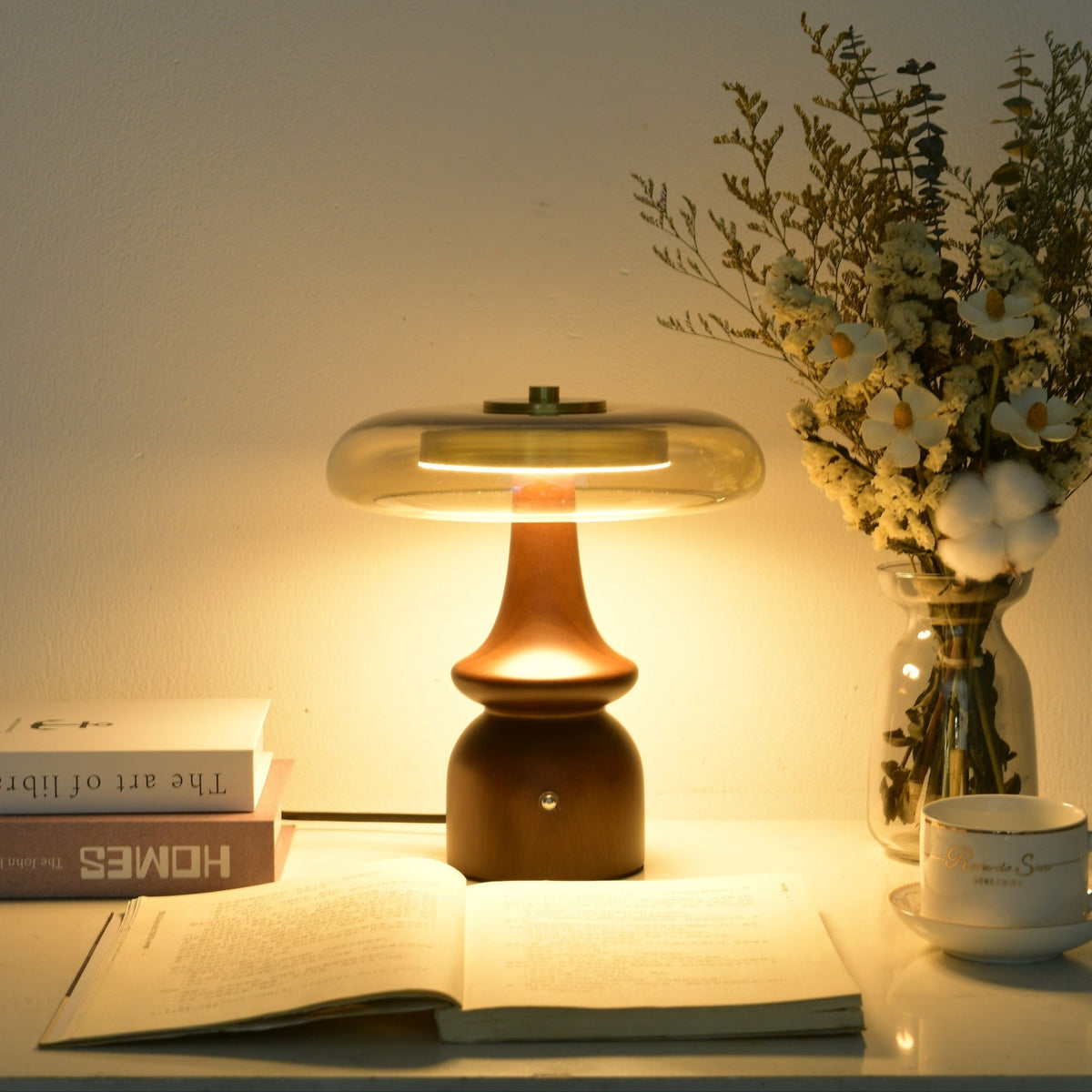 Mushroom Retro-Glas-Tischlampe