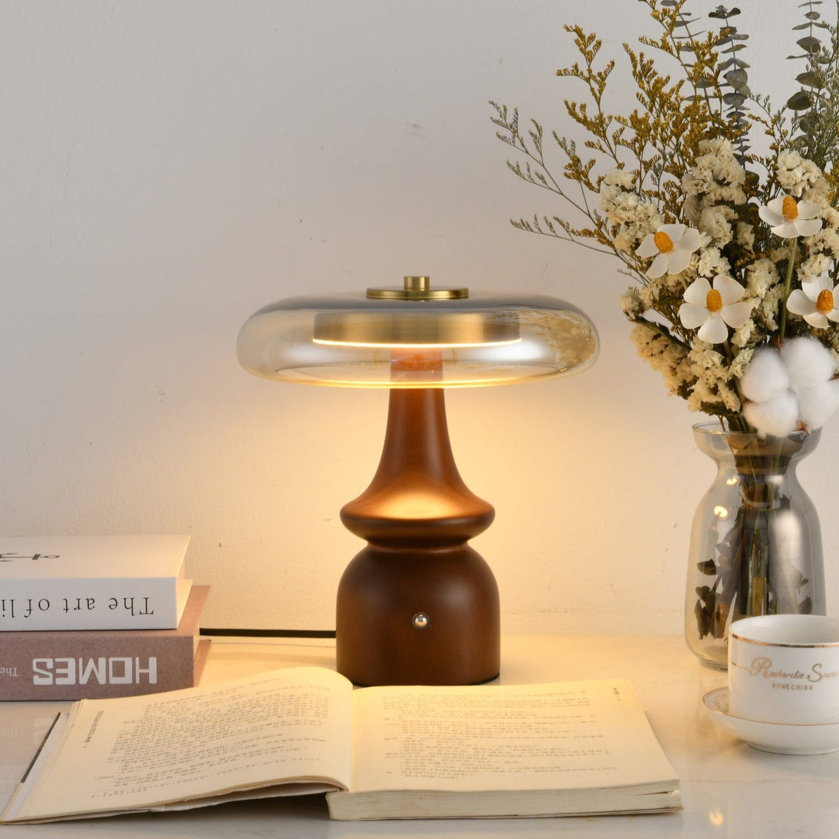 Mushroom Retro-Glas-Tischlampe