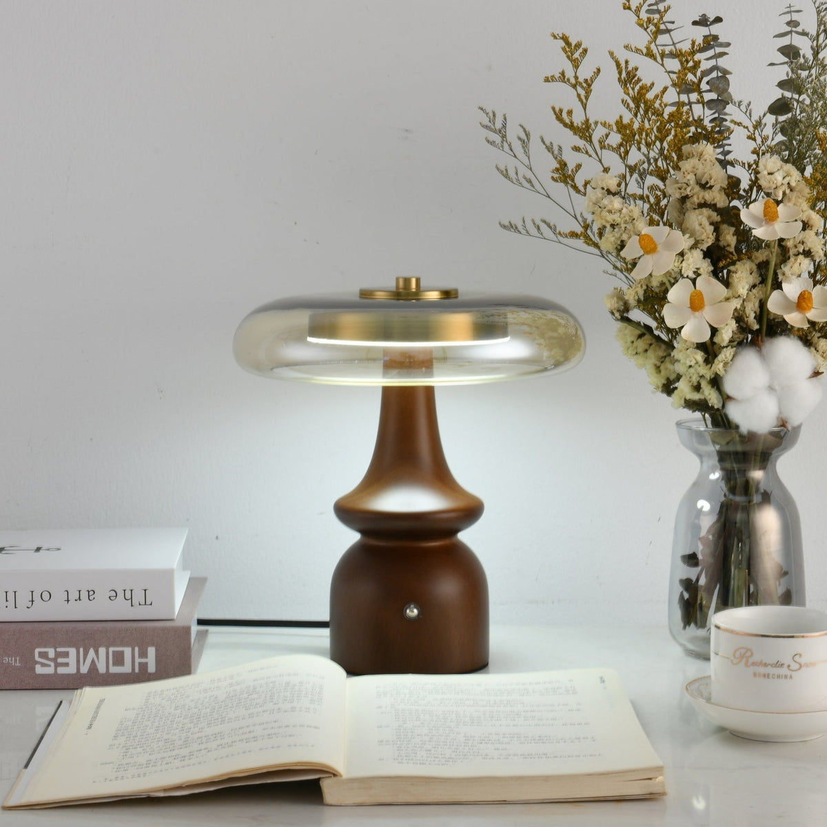 Mushroom Retro-Glas-Tischlampe