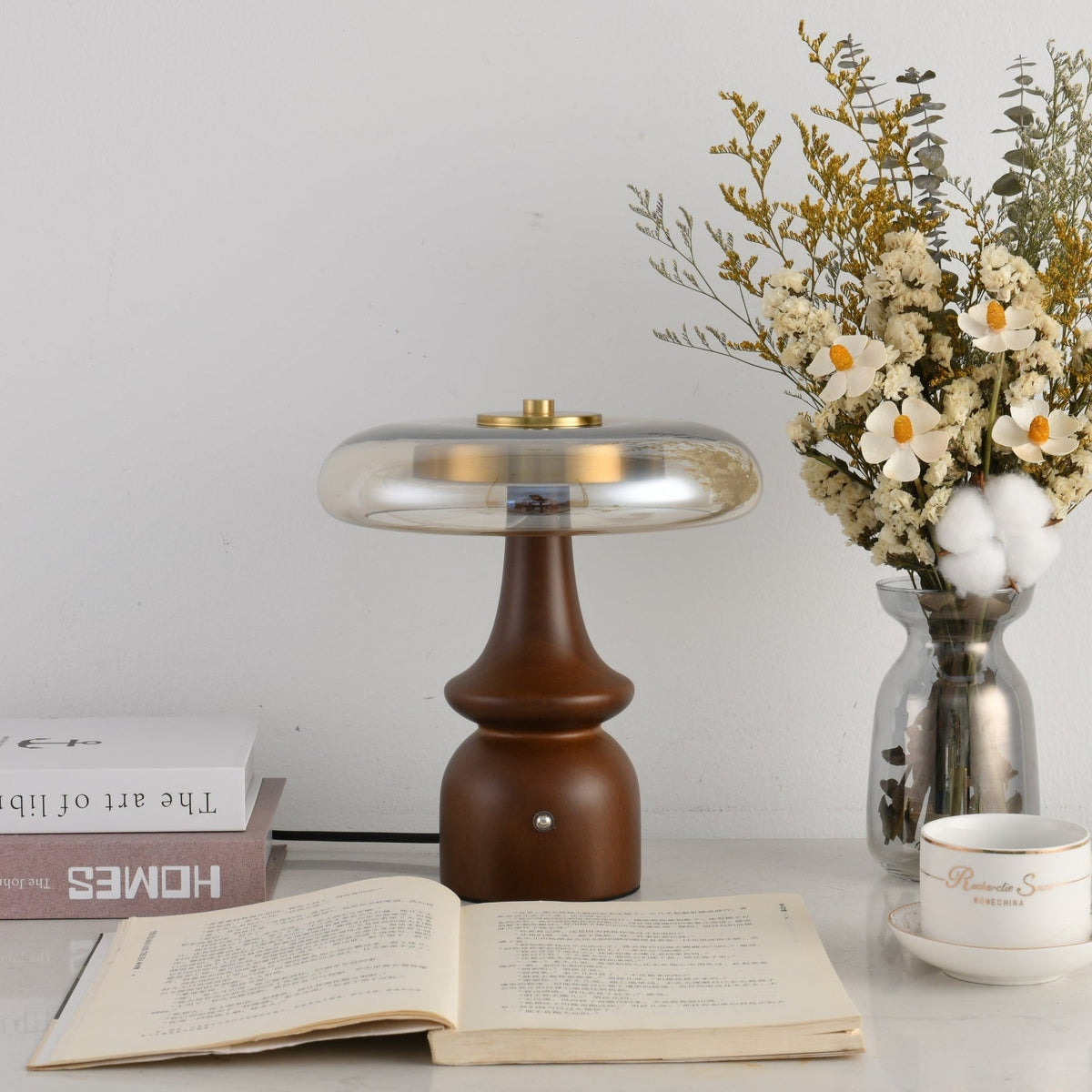Mushroom Retro-Glas-Tischlampe