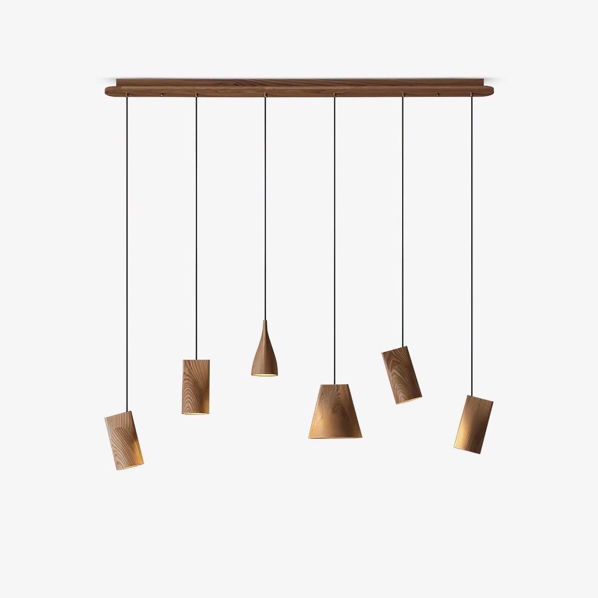 Ivarara asymmetrische Pendelleuchte aus Holz