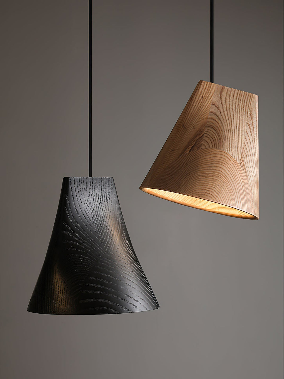 Ivarara asymmetrische Pendelleuchte aus Holz