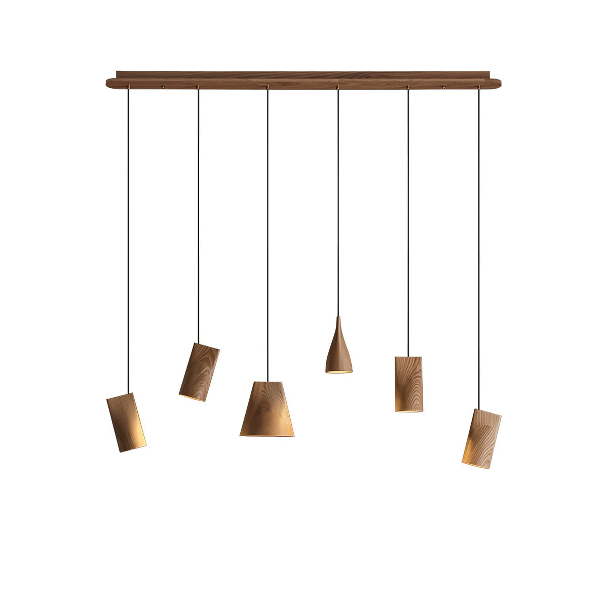 Ivarara asymmetrische Pendelleuchte aus Holz